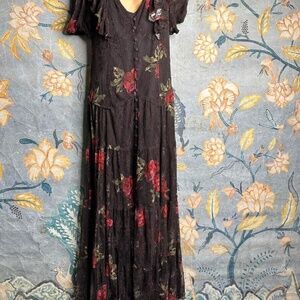 Free People Black Floral Maxi Dress